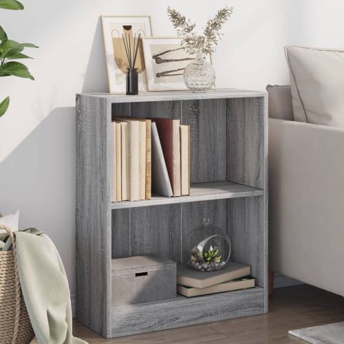Етажерка за книги, сив сонома, 60x24x76 см, инженерно дърво