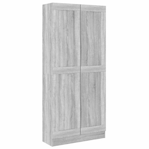 Шкаф за книги, сив сонома, 82,5x30,5x185,5 см, инженерно дърво