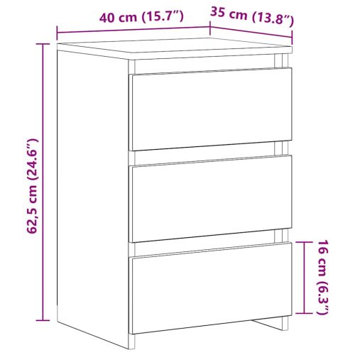 Нощни шкафчета 2 бр сив сонома 40x35x62,5 см инженерно дърво