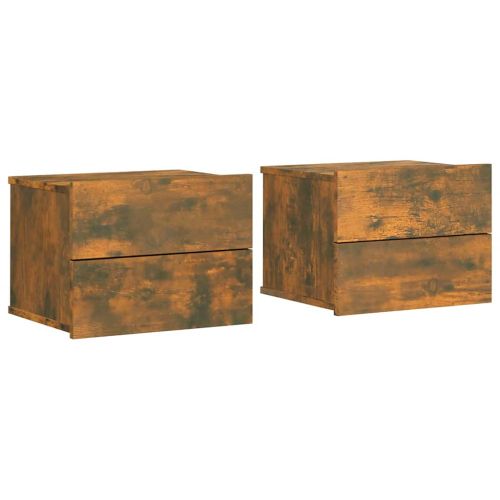 Нощни шкафчета 2 бр опушен дъб 40x30x30 см инженерно дърво