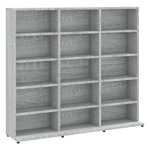 Етажерка за дискове сив сонома 100x23x89,5 см инженерно дърво