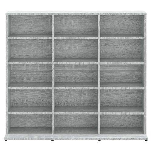Етажерка за дискове сив сонома 100x23x89,5 см инженерно дърво