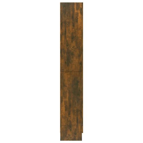 Шкаф витрина, опушен дъб, 82,5x30,5x185 см, инженерно дърво