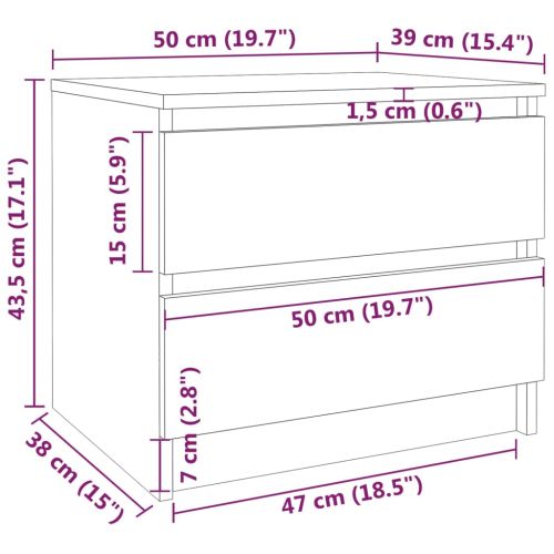 Нощни шкафчета 2 бр опушен дъб 50x39x43,5 см инженерно дърво