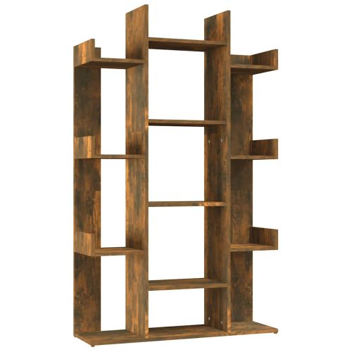 Библиотека, опушен дъб, 86x25,5x140 см, инженерно дърво