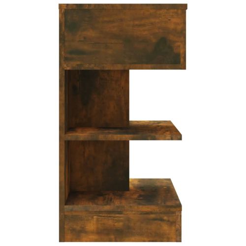Нощно шкафче, опушен дъб, 40x35x65 см, инженерно дърво