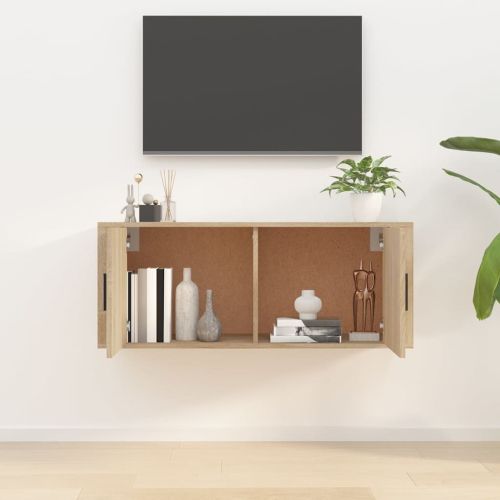 ТВ шкаф за стенен монтаж, сонома дъб, 100x34,5x40 см