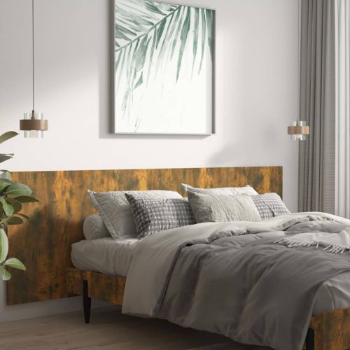 Стенна табла за легло опушен дъб 240x1,5x80 см инженерно дърво