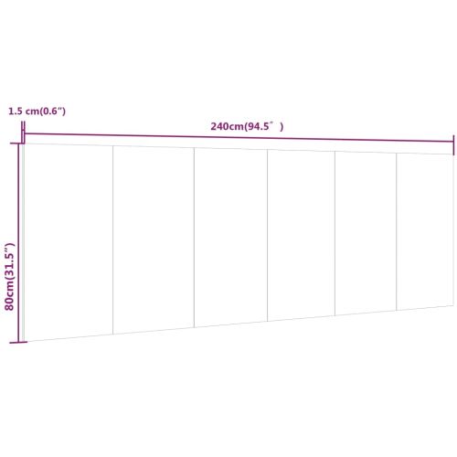 Стенна табла за легло опушен дъб 240x1,5x80 см инженерно дърво