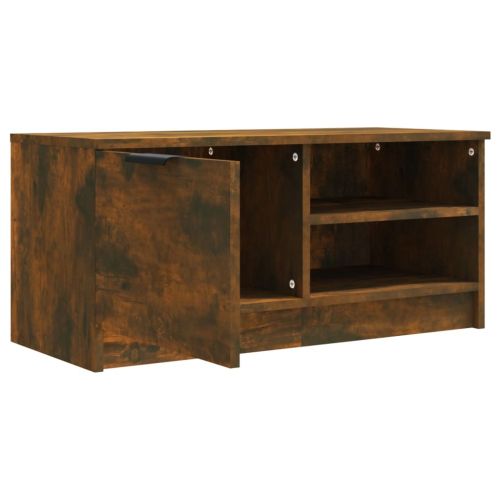 ТВ шкаф, опушен дъб, 80x35x36,5 см, инженерно дърво