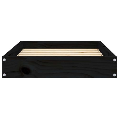 Кучешко легло, черно, 61,5x49x9 см, борова дървесина масив