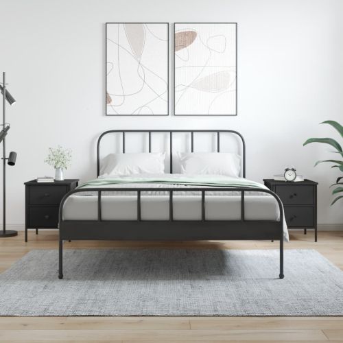 Нощни шкафчета 2 бр черни 40x42x50 см инженерно дърво