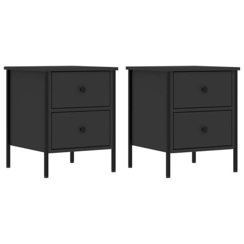 Нощни шкафчета 2 бр черни 40x42x50 см инженерно дърво