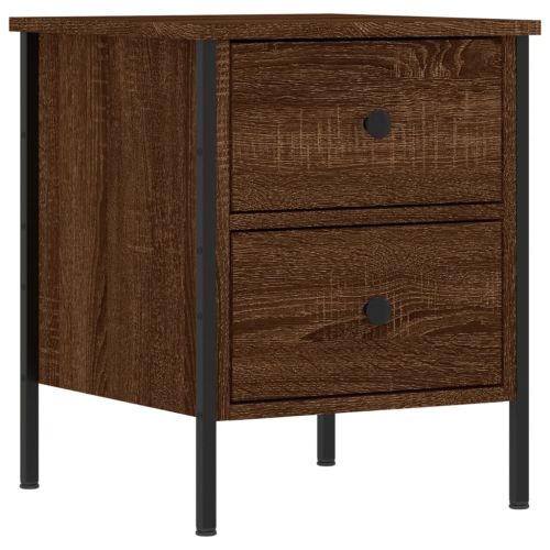 Нощни шкафчета 2 бр кафяв дъб 40x42x50 см инженерно дърво