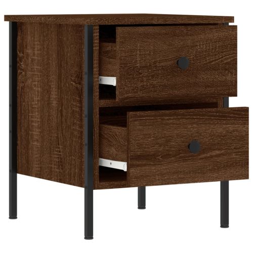 Нощни шкафчета 2 бр кафяв дъб 40x42x50 см инженерно дърво