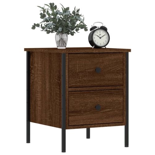 Нощни шкафчета 2 бр кафяв дъб 40x42x50 см инженерно дърво
