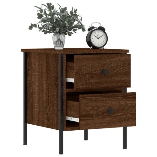 Нощни шкафчета 2 бр кафяв дъб 40x42x50 см инженерно дърво