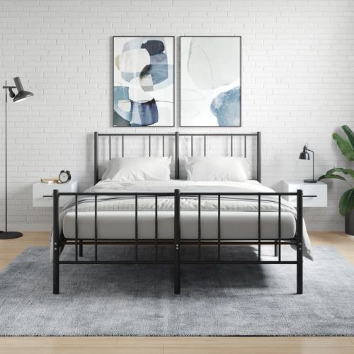 Нощни шкафчета за стенен монтаж, 2 бр, бели, 35x35x20 см