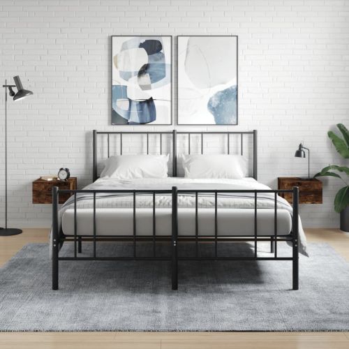 Нощни шкафчета за стенен монтаж, 2 бр, опушен дъб, 35x35x20 см