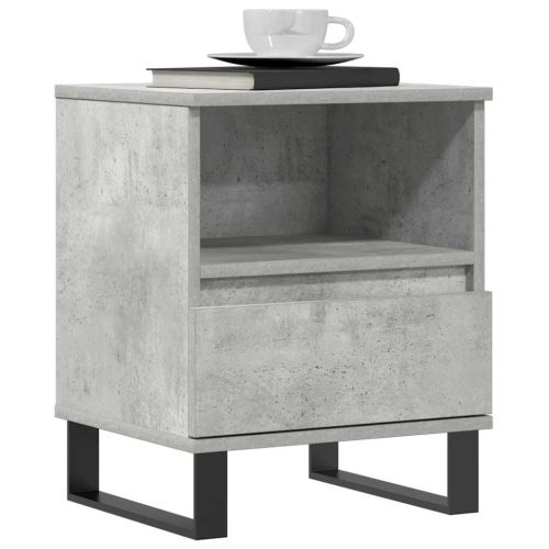Нощно шкафче бетонно сиво 40x35x50 см инженерно дърво