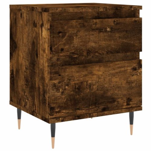 Нощно шкафче опушен дъб 40x35x50 см инженерно дърво