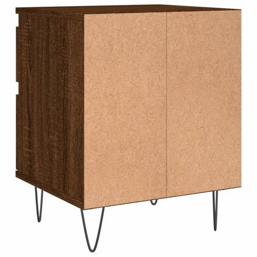 Нощни шкафчета 2 бр кафяв дъб 40x35x50 см инженерно дърво