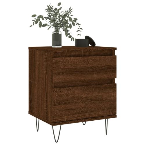 Нощни шкафчета 2 бр кафяв дъб 40x35x50 см инженерно дърво