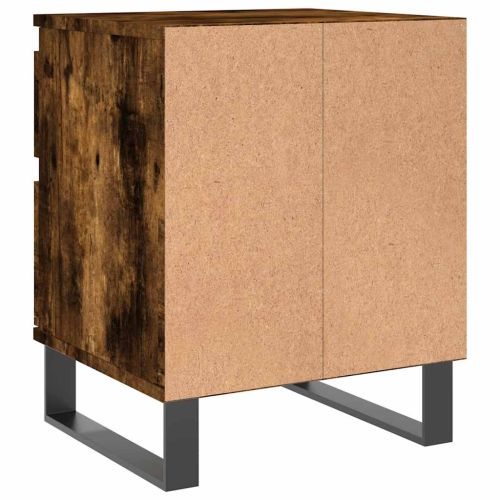 Нощно шкафче опушен дъб 40x35x50 см инженерно дърво