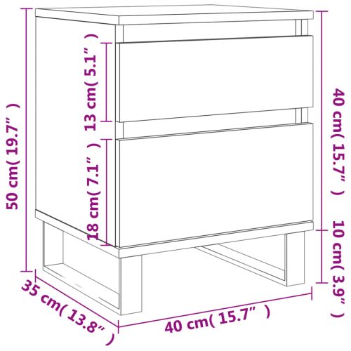 Нощно шкафче сив сонома 40x35x50 см инженерно дърво
