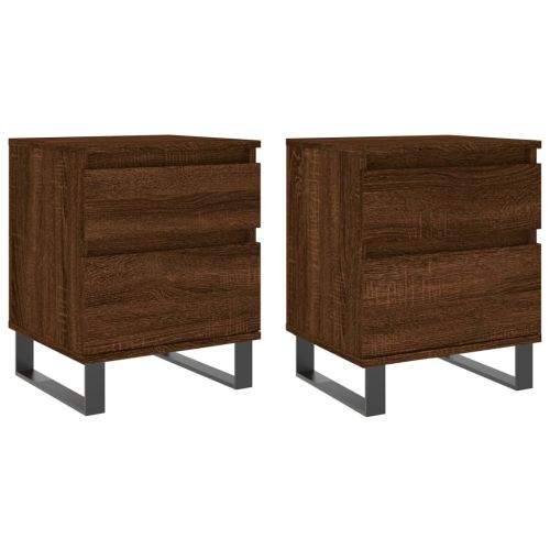 Нощни шкафчета 2 бр кафяв дъб 40x35x50 см инженерно дърво