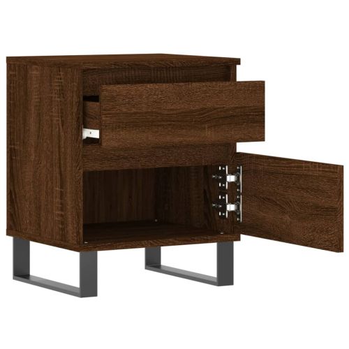 Нощни шкафчета 2 бр кафяв дъб 40x35x50 см инженерно дърво