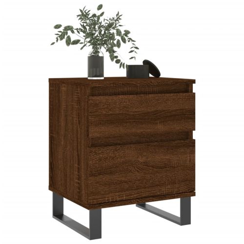 Нощни шкафчета 2 бр кафяв дъб 40x35x50 см инженерно дърво