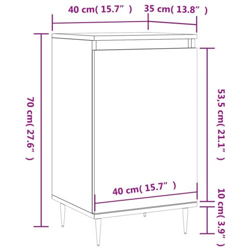 Бюфет сив сонома 40x35x70 см инженерно дърво