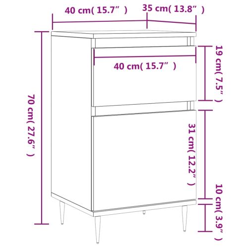 Бюфет сив сонома 40x35x70 см инженерно дърво
