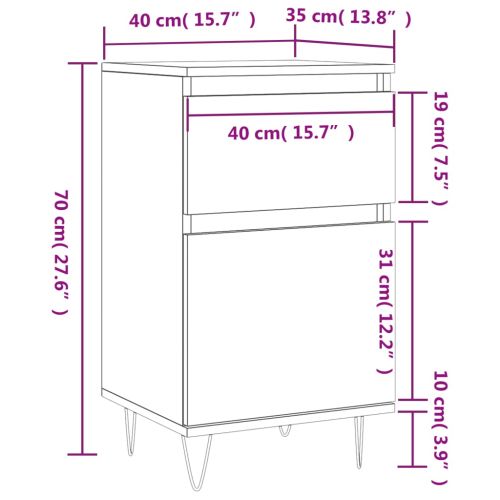 Бюфет сив сонома 40x35x70 см инженерно дърво