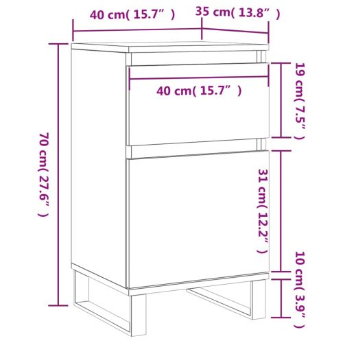 Бюфет дъб сонома 40x35x70 см инженерно дърво