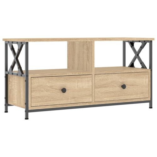 ТB шкаф, сонома дъб, 90x33x45 см, инженерно дърво и желязо