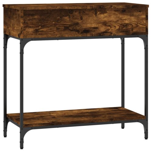 Конзолна маса, опушен дъб, 75x34,5x75 см, инженерно дърво