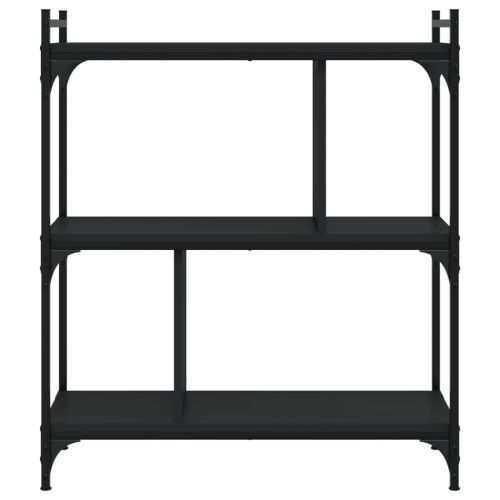 Библиотека 3 рафта черна 76x32x88 см инженерно дърво