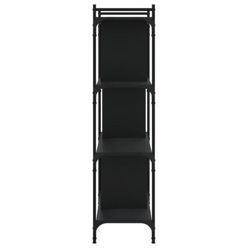 Библиотека 4 рафта черна 76x32x123 см инженерно дърво