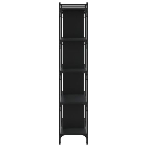 Библиотека 5 рафта черна 76x32x158 см инженерно дърво