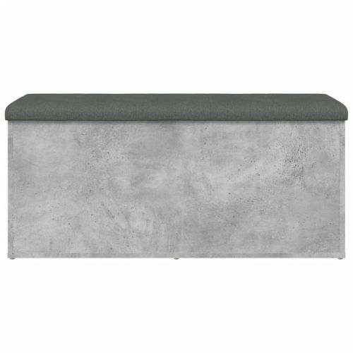Пейка за съхранение, бетонно сив, 102x42x45 см, инженерно дърво