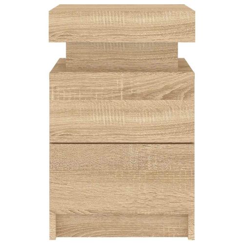 Нощно шкафче с LED осветление, дъб сонома, 35x39x55 см