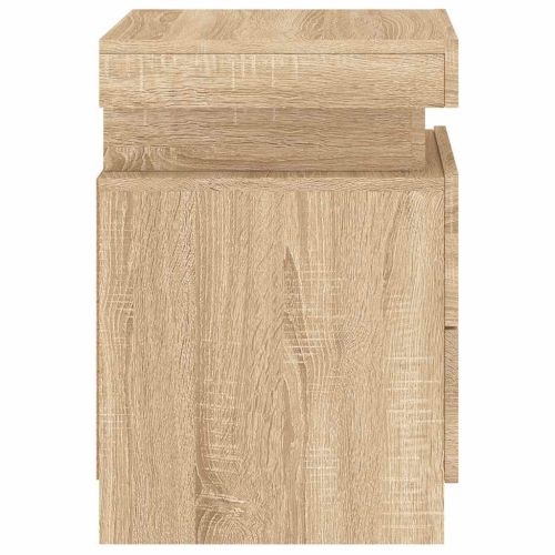 Нощно шкафче с LED осветление, дъб сонома, 35x39x55 см