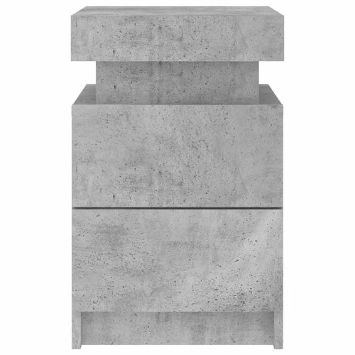 Нощни шкафчета с LED осветление, 2 бр, бетонно сив, 35x39x55 см