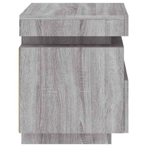 Нощно шкафче с LED осветление, сив сонома, 40x39x48,5 см