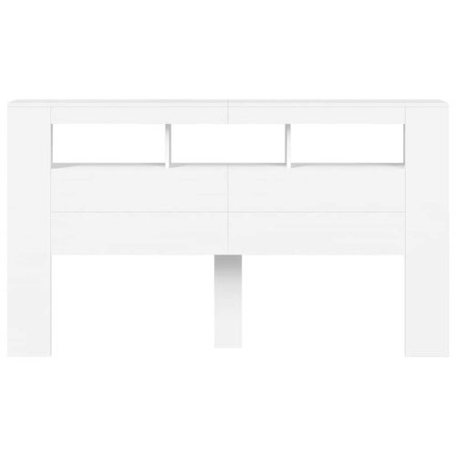 LED горна табла за легло бяла 180x18,5x103,5 см инженерно дърво