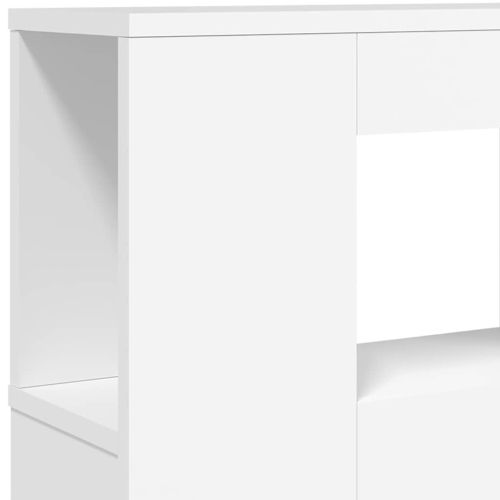LED горна табла за легло бяла 180x18,5x103,5 см инженерно дърво