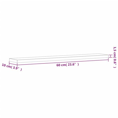 Стенни рафтове 4 бр сив сонома 60x10x1,5 см инженерно дърво