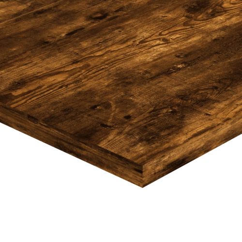 Стенни рафтове 4 бр опушен дъб 60x40x1,5 см инженерно дърво